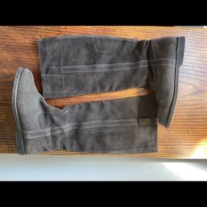 Genuine Suede dark brown knee high boots